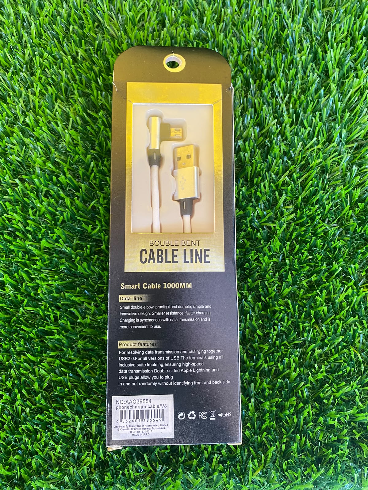 Double Bent 1 Meter USB Micro Fast Charging Cable