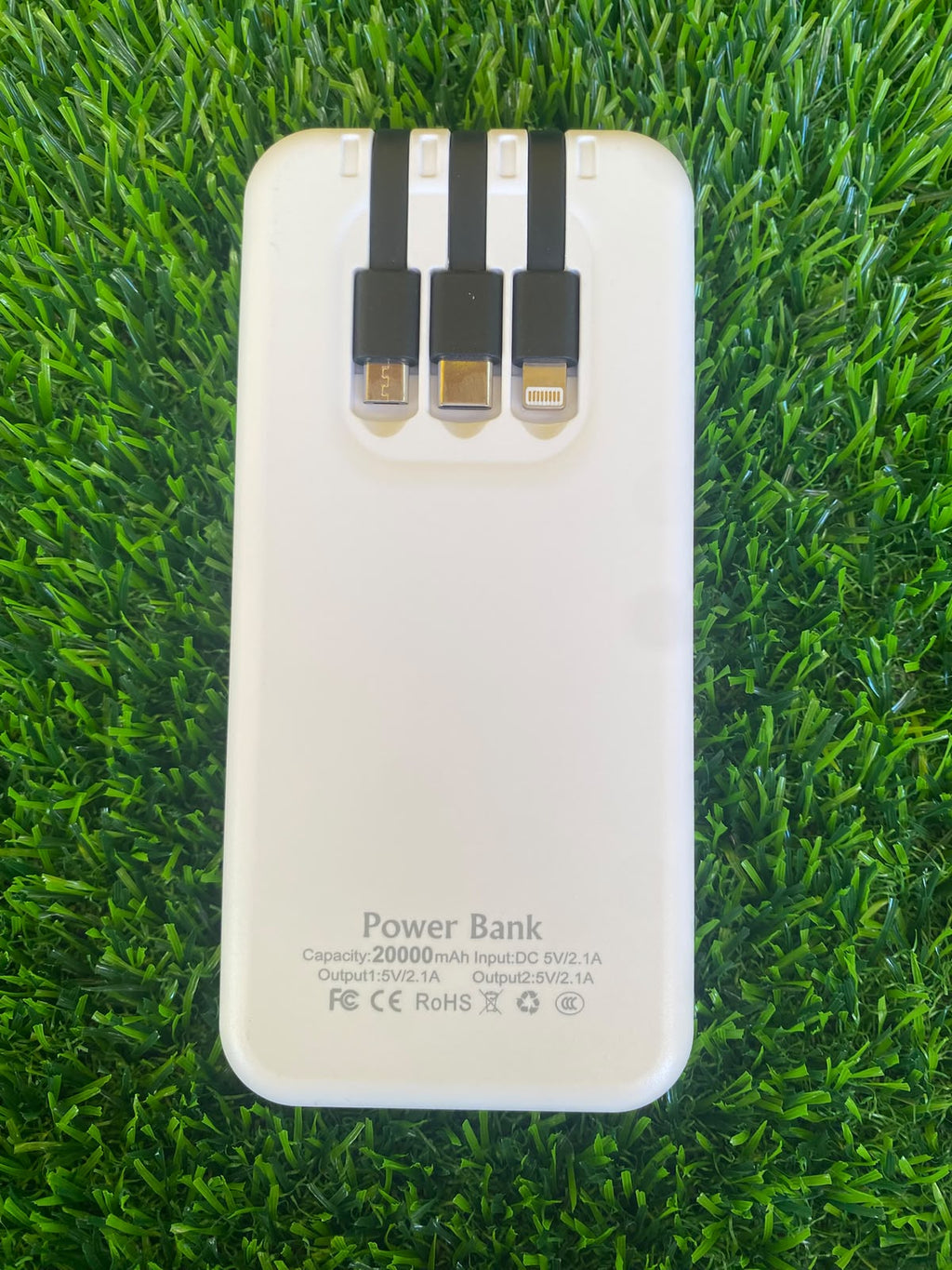 Power Box Portable Power Bank (Model An-89401) with 3 Built-in Cables and Flashlight