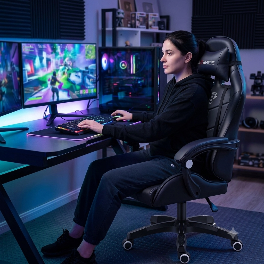 Ji Shide  Gaming Chair for Office, Study Area, Gaming Set Up