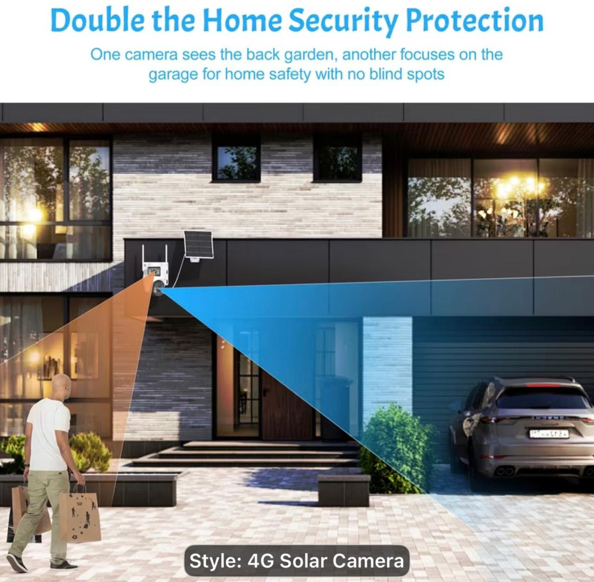 Solar Powered Outdoor 4G LTE SIM Card Wireless Security Camera