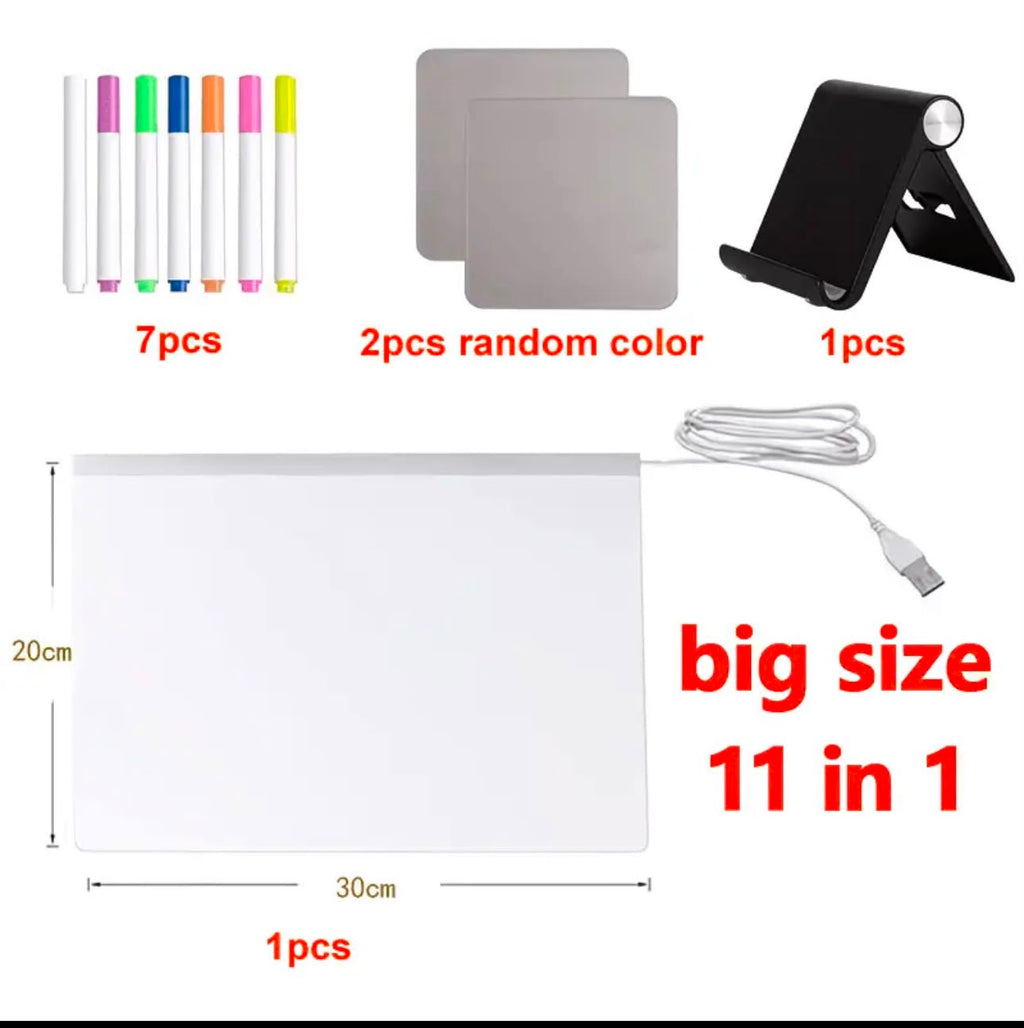 LED Erasable Acrylic Sketchpad 11-in-1