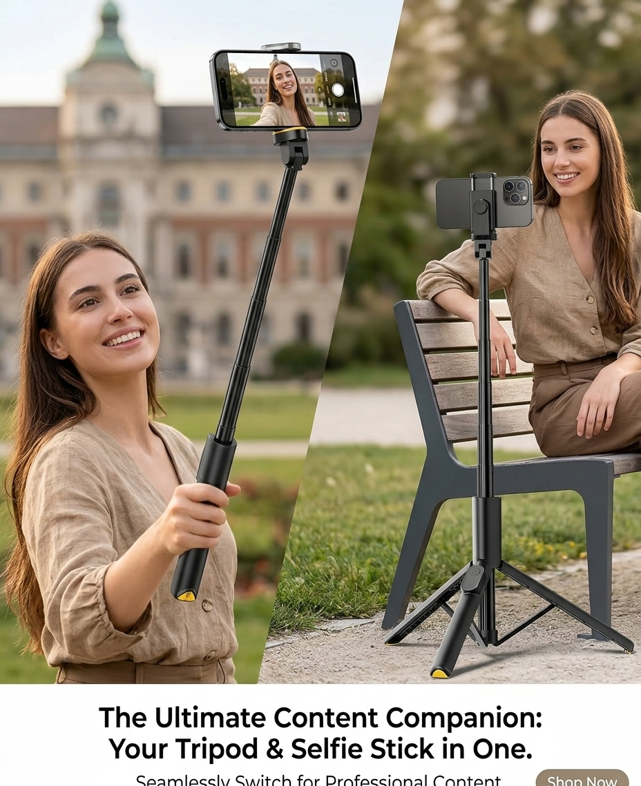 P200 Multifunctional 2-in-1 Selfie Stick and Tripod
