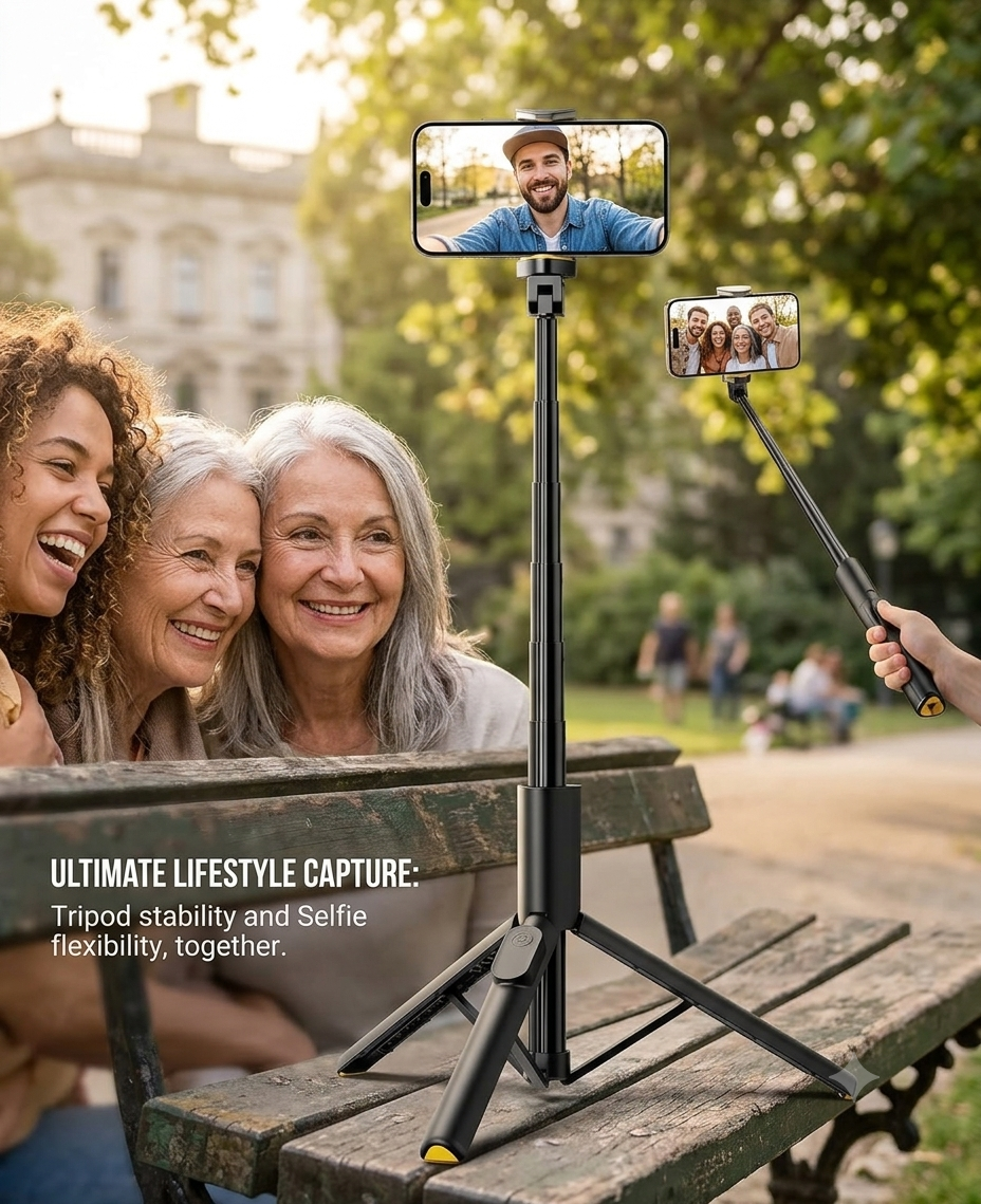 P200 Multifunctional 2-in-1 Selfie Stick and Tripod
