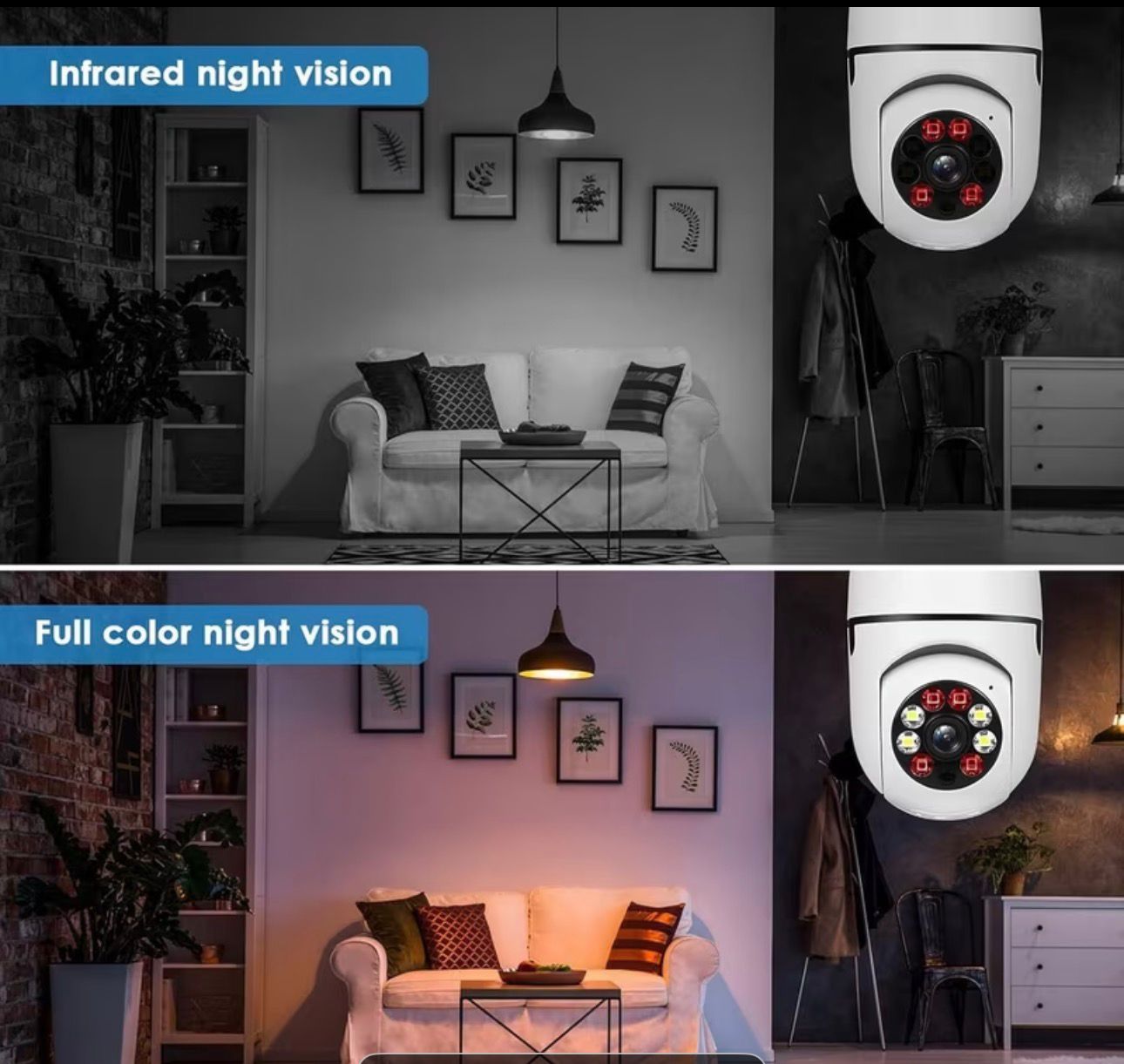 4MP Ultra-HD E27 Light Bulb Wireless WiFi Security Camera