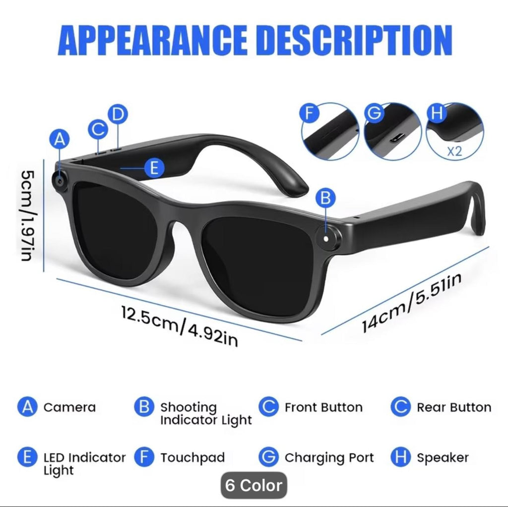 13 MP Wireless Smart  Camera Glasses