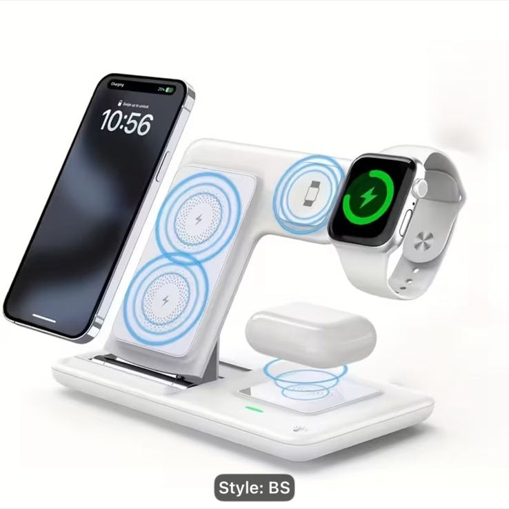 15W Fast Foldable 3-in-1 MagSafe Wireless Charging Station