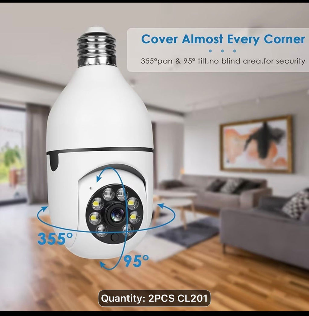 4MP Ultra-HD E27 Light Bulb Wireless WiFi Security Camera