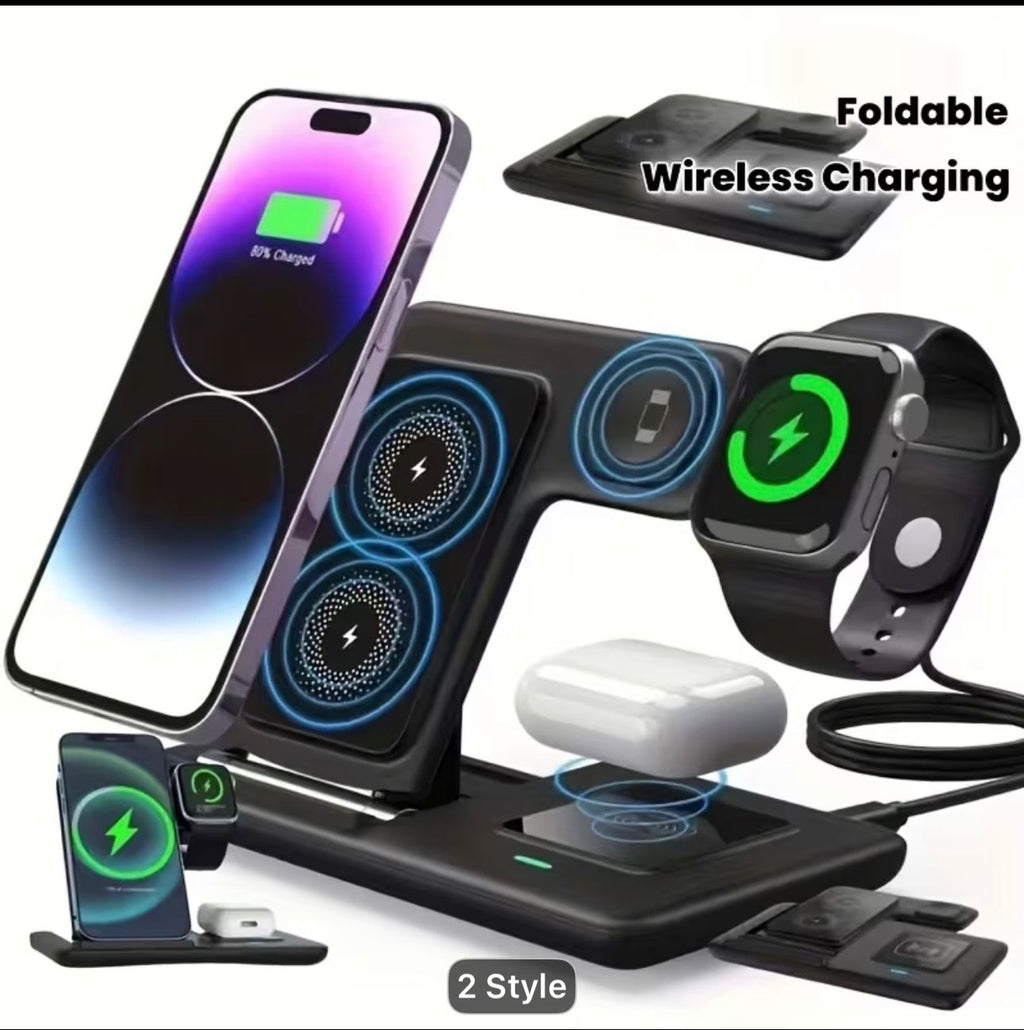 15W Fast Foldable 3-in-1 MagSafe Wireless Charging Station