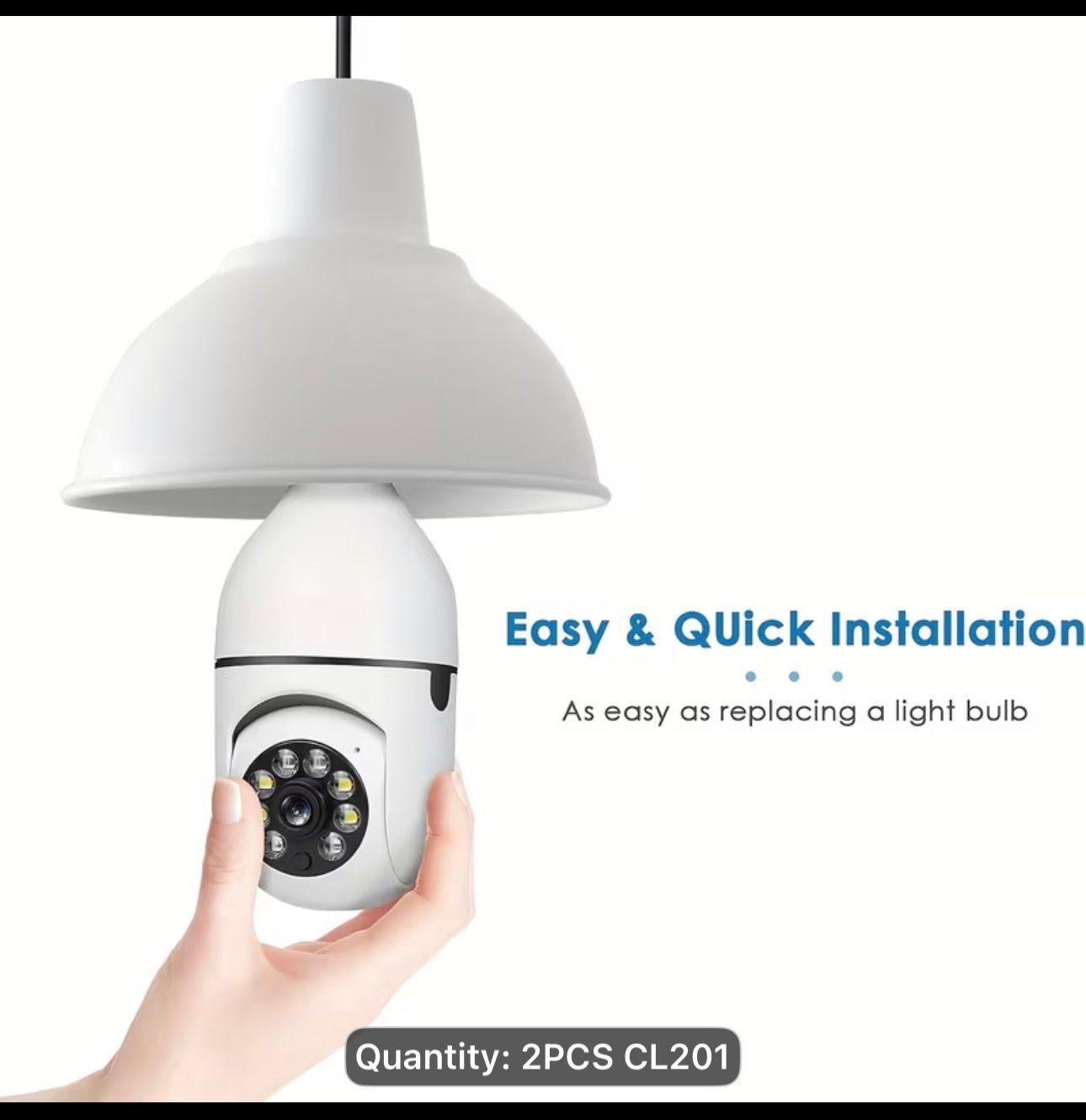 4MP Ultra-HD E27 Light Bulb Wireless WiFi Security Camera