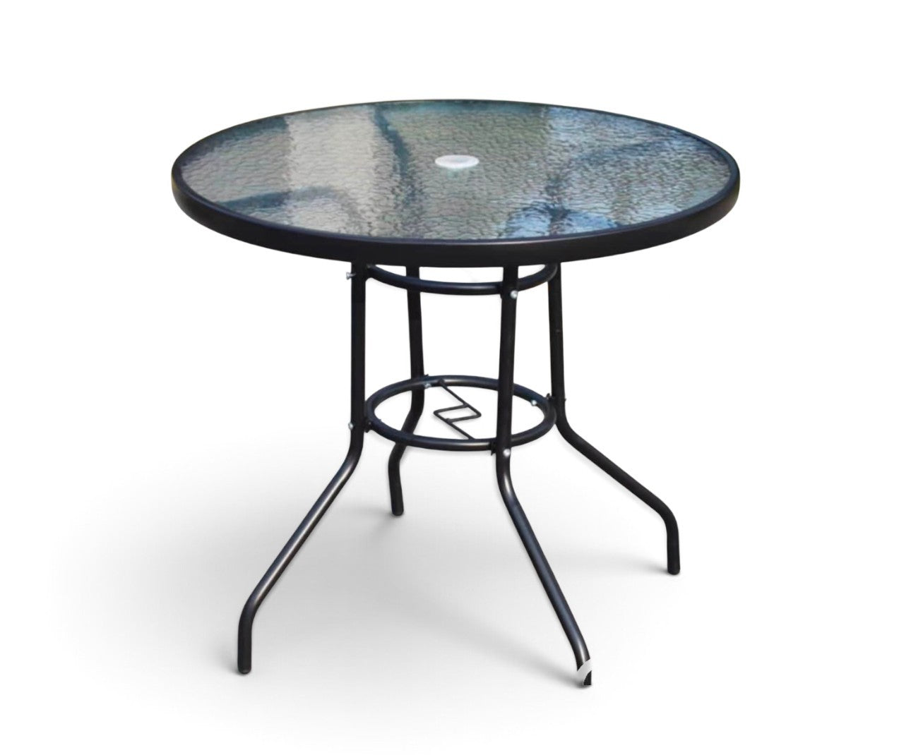 31.9" Round Outdoor Patio Dining Table with umbrella Hole