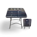 27.5" Patio Folding Square Dining Table - Outdoor Leisure Table for Backyard, Balcony, Poolside